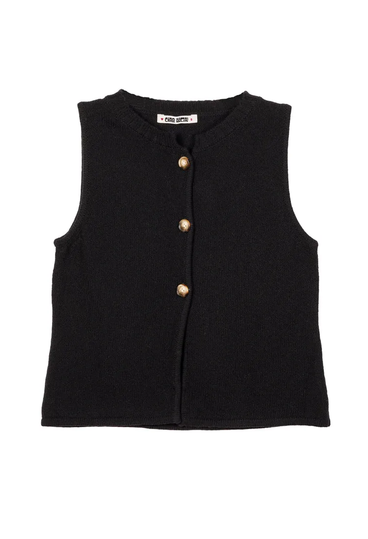 Enea Knit Black Vest