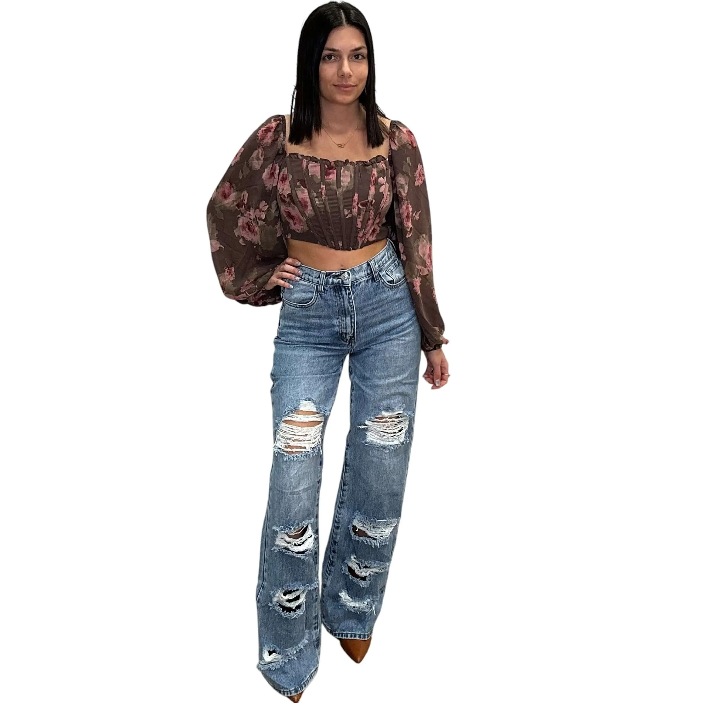 Floral Corset Bodice Crop Top