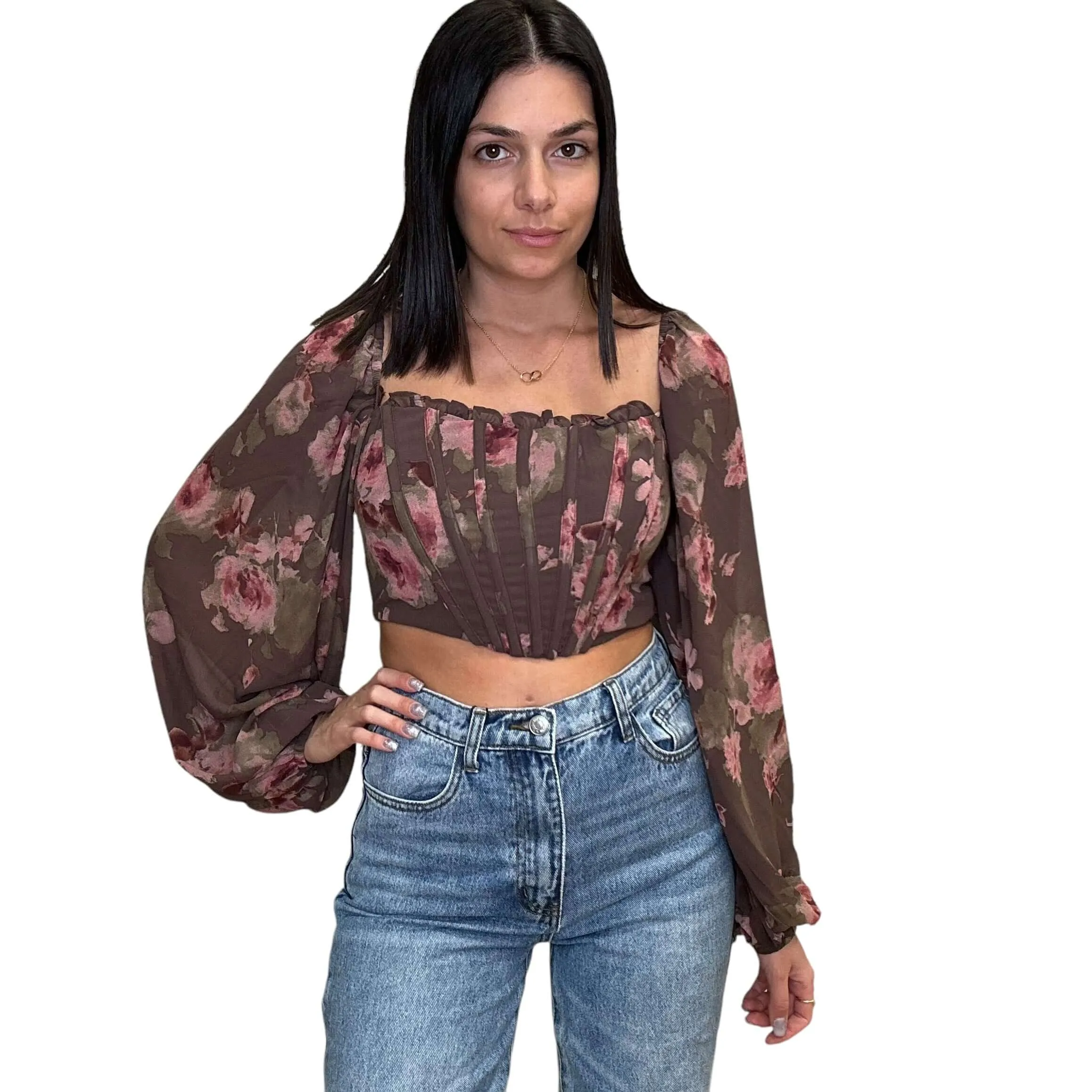 Floral Corset Bodice Crop Top