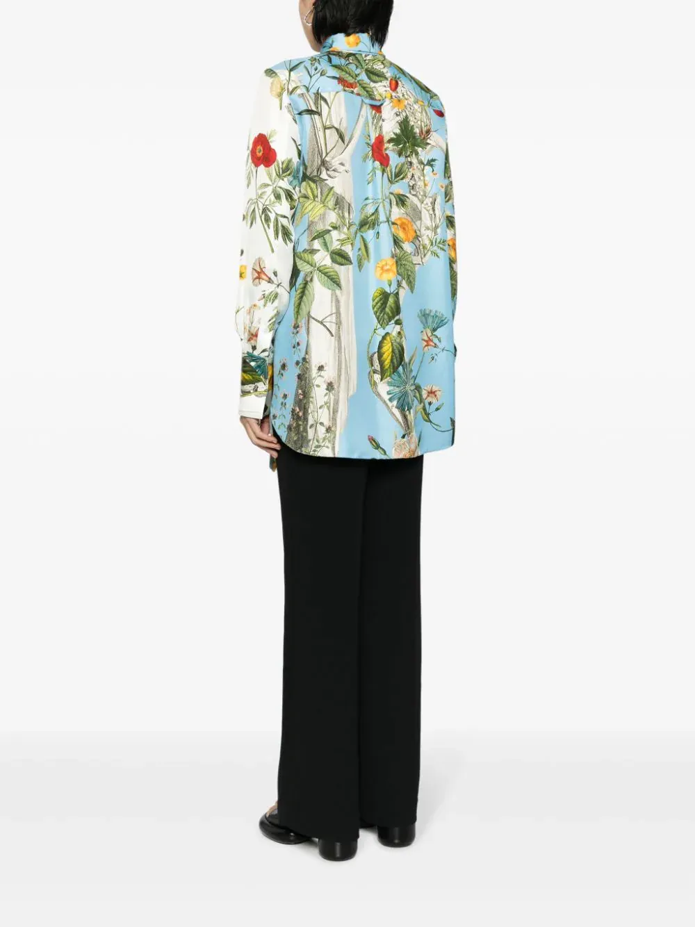 Floral Skeleton Combo Print Blouse