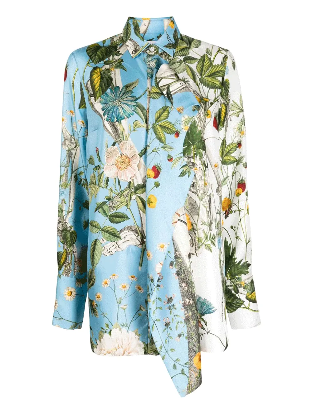 Floral Skeleton Combo Print Blouse