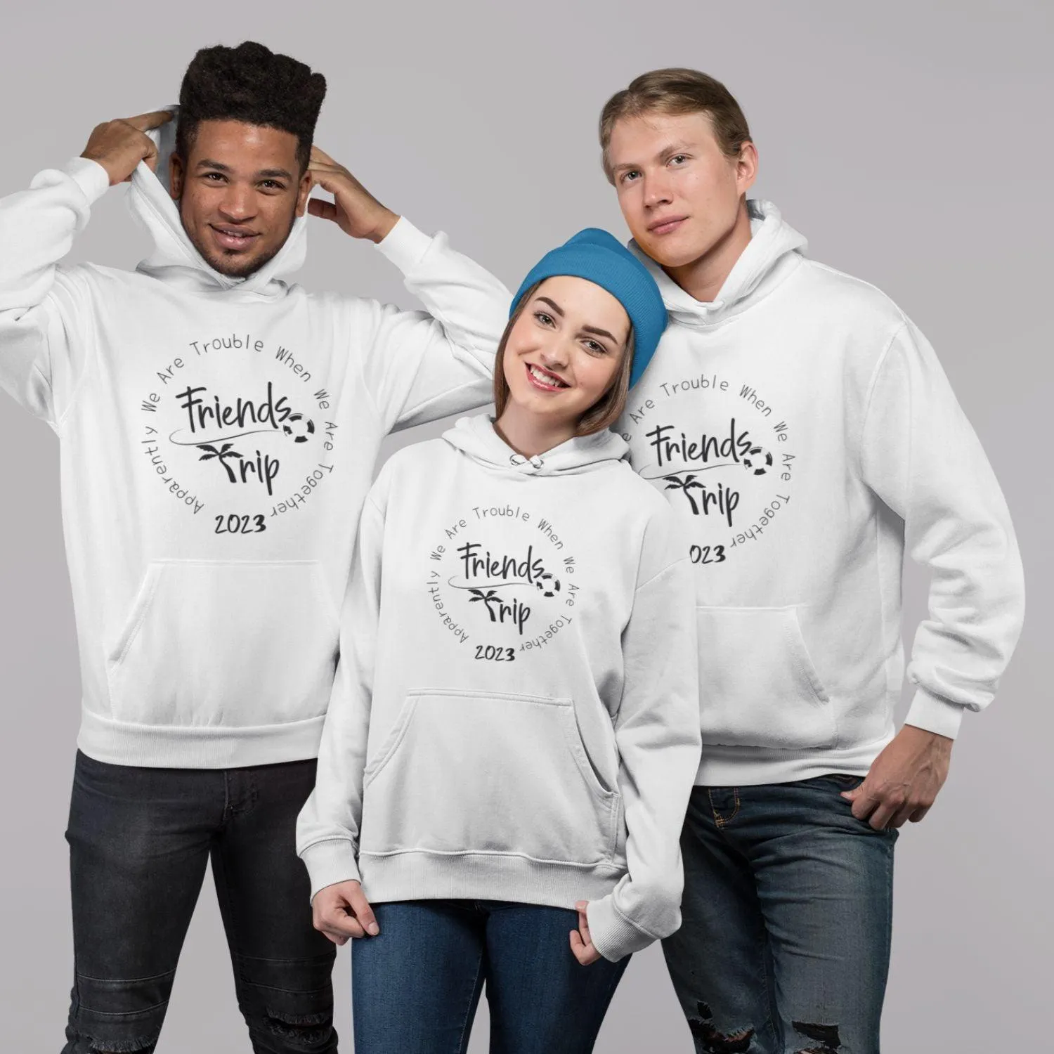 Friends Trip: Custom Matching Outfits, We Are Trouble Together! Squad Goals, BFF, Friends Gifts