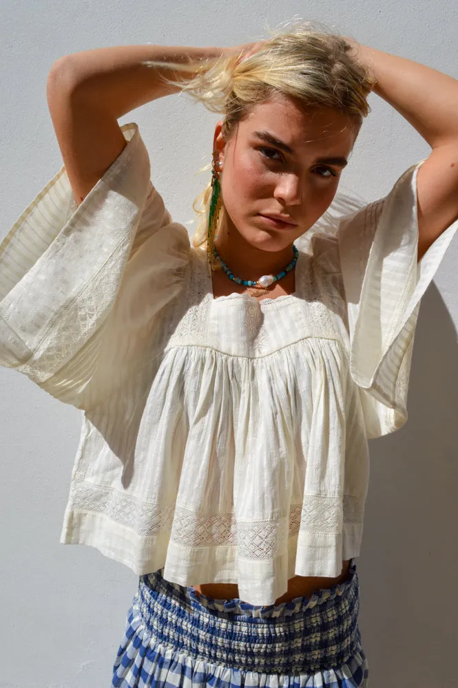 FRNCH Patricie Cream Blouse