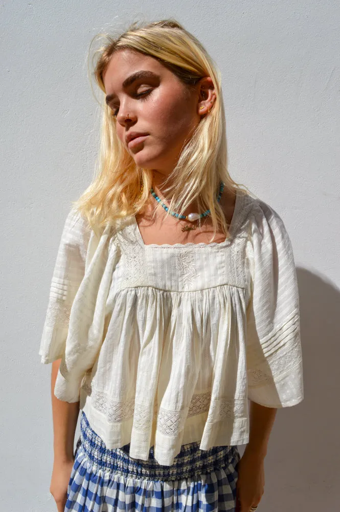 FRNCH Patricie Cream Blouse