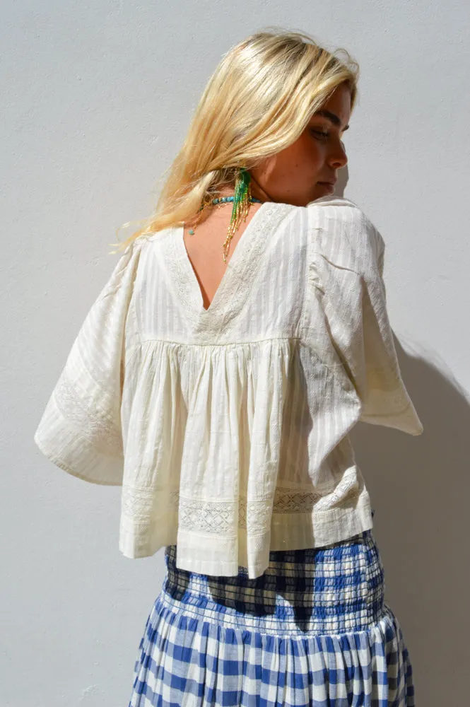 FRNCH Patricie Cream Blouse