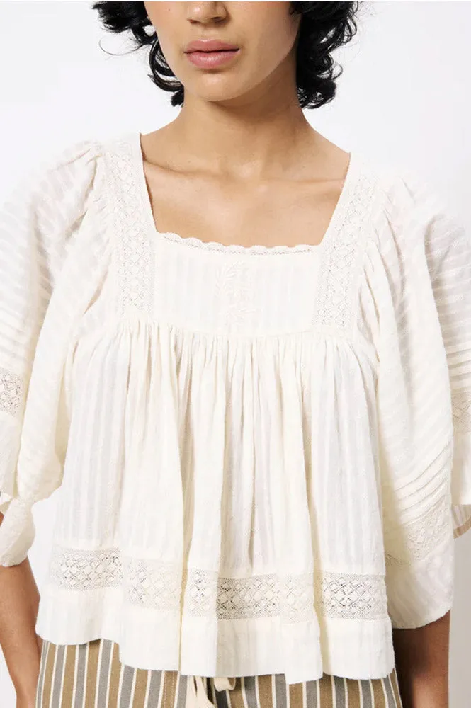 FRNCH Patricie Cream Blouse