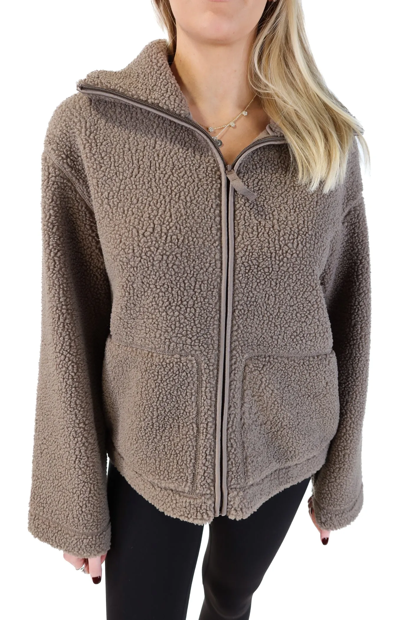 H&M Taupe Teddy Jacket NWT (M)