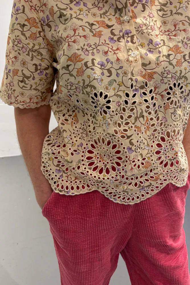 Indi & Cold Crudo Cream Cotton Blouse