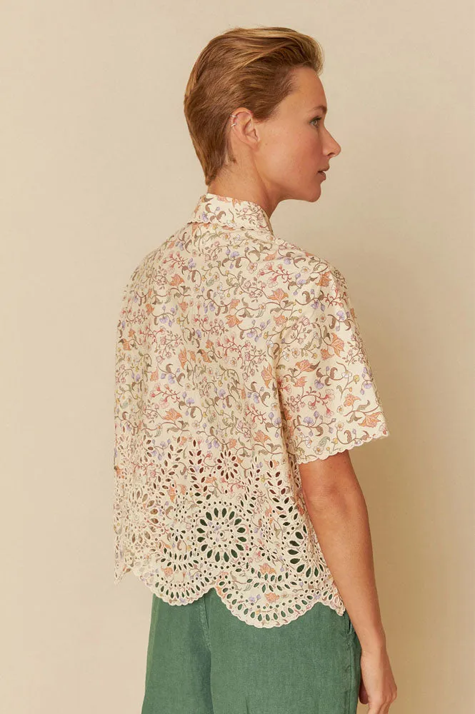 Indi & Cold Crudo Cream Cotton Blouse
