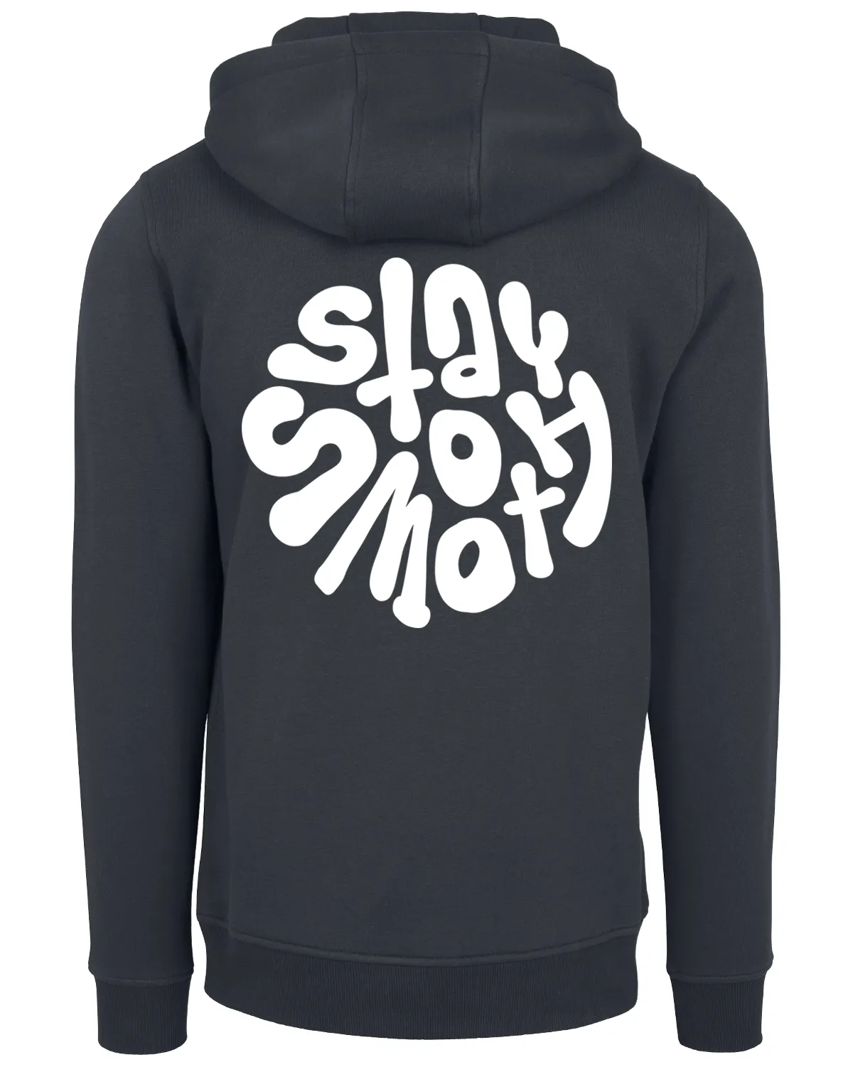 Ink Blue Hoodie / Stay Smooth White Front Back Men