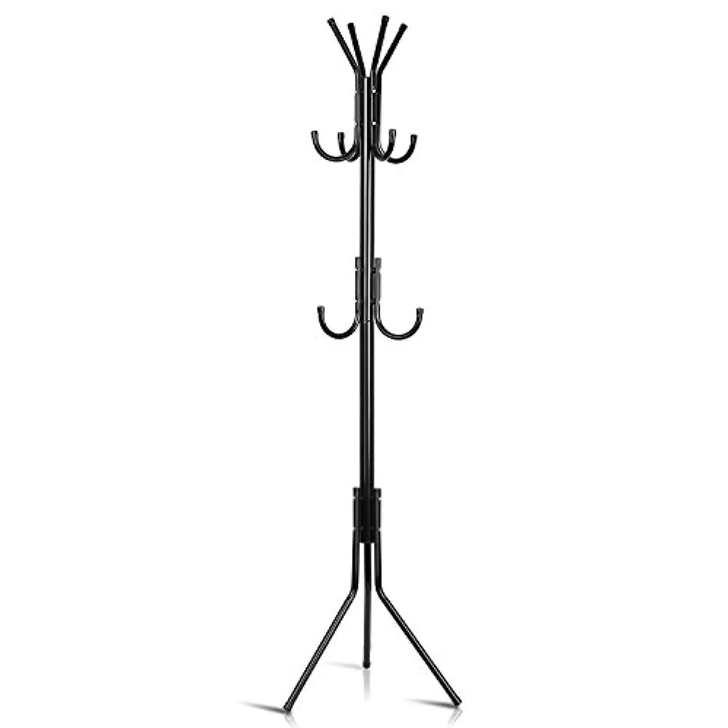 INTEY Wall Mounted Coat Rack, Heavy Duty Hooks Hanger Rack for Coats, Bags, Scarves, Towels and Umbrellas, Stainless Steel (8 Hooks)