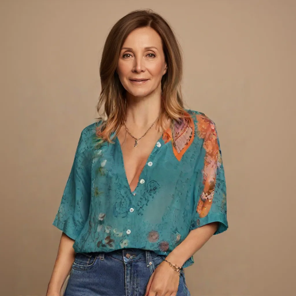 Isla Floral Print Button Blouse