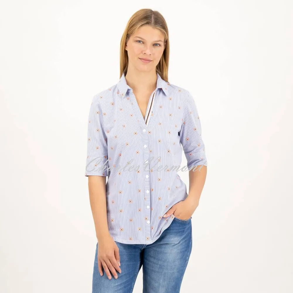Just White Jersey Stetch Blouse - Style J1713