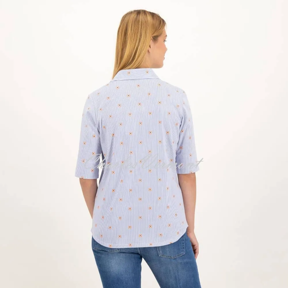 Just White Jersey Stetch Blouse - Style J1713