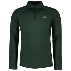 LACOSTE 1/4 Zip Golf Sweatshirt - Dark Green / Green RIB