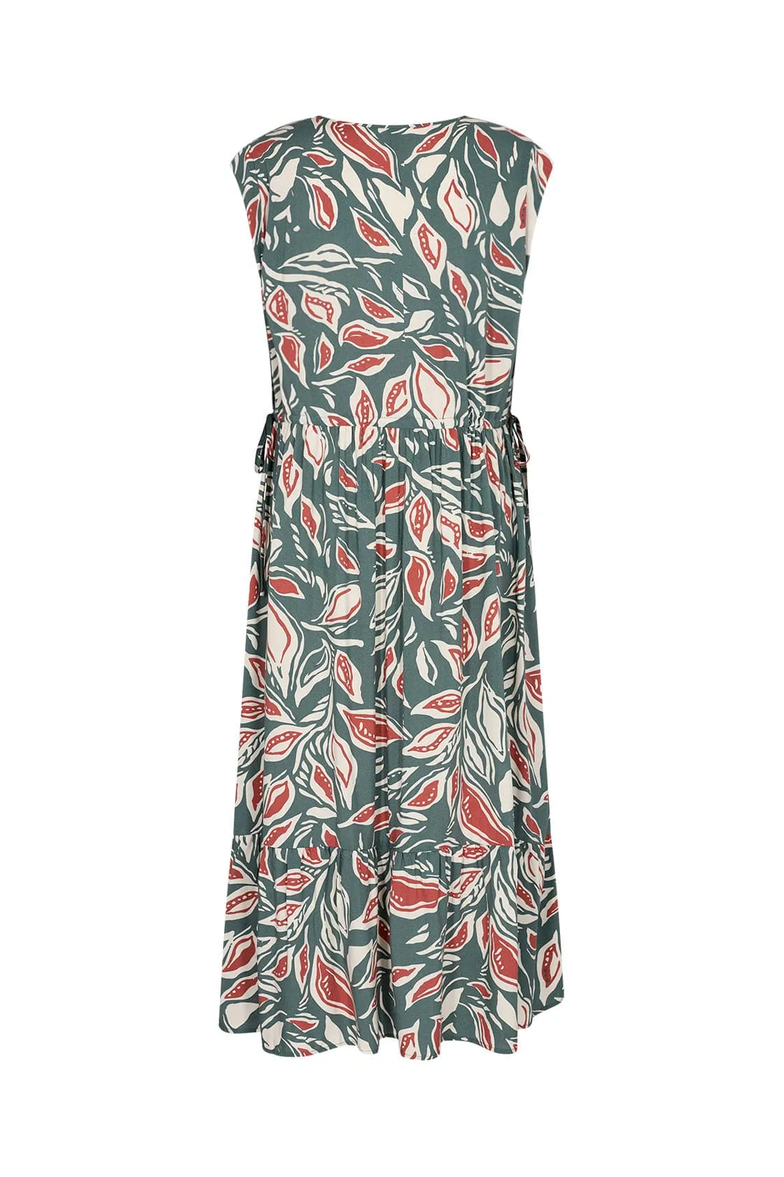 Leda Leaf Printed Dress - Shadow Green Combi