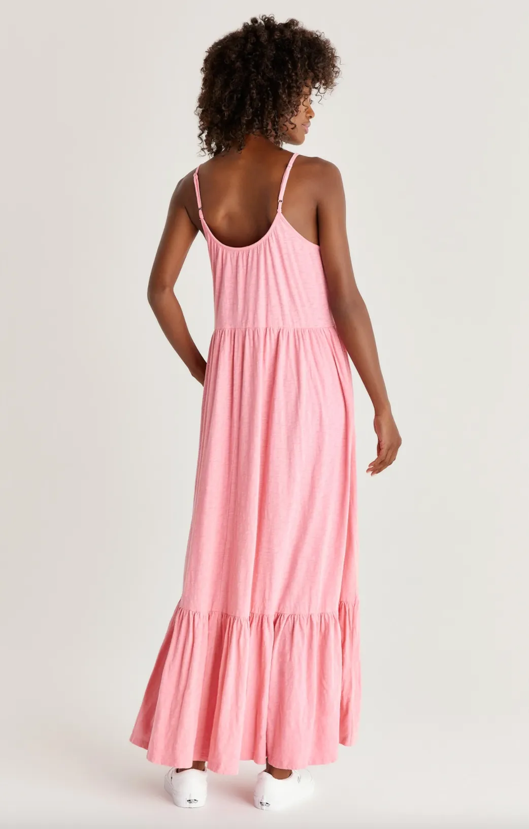 Lido Slub Dress - Flamingo