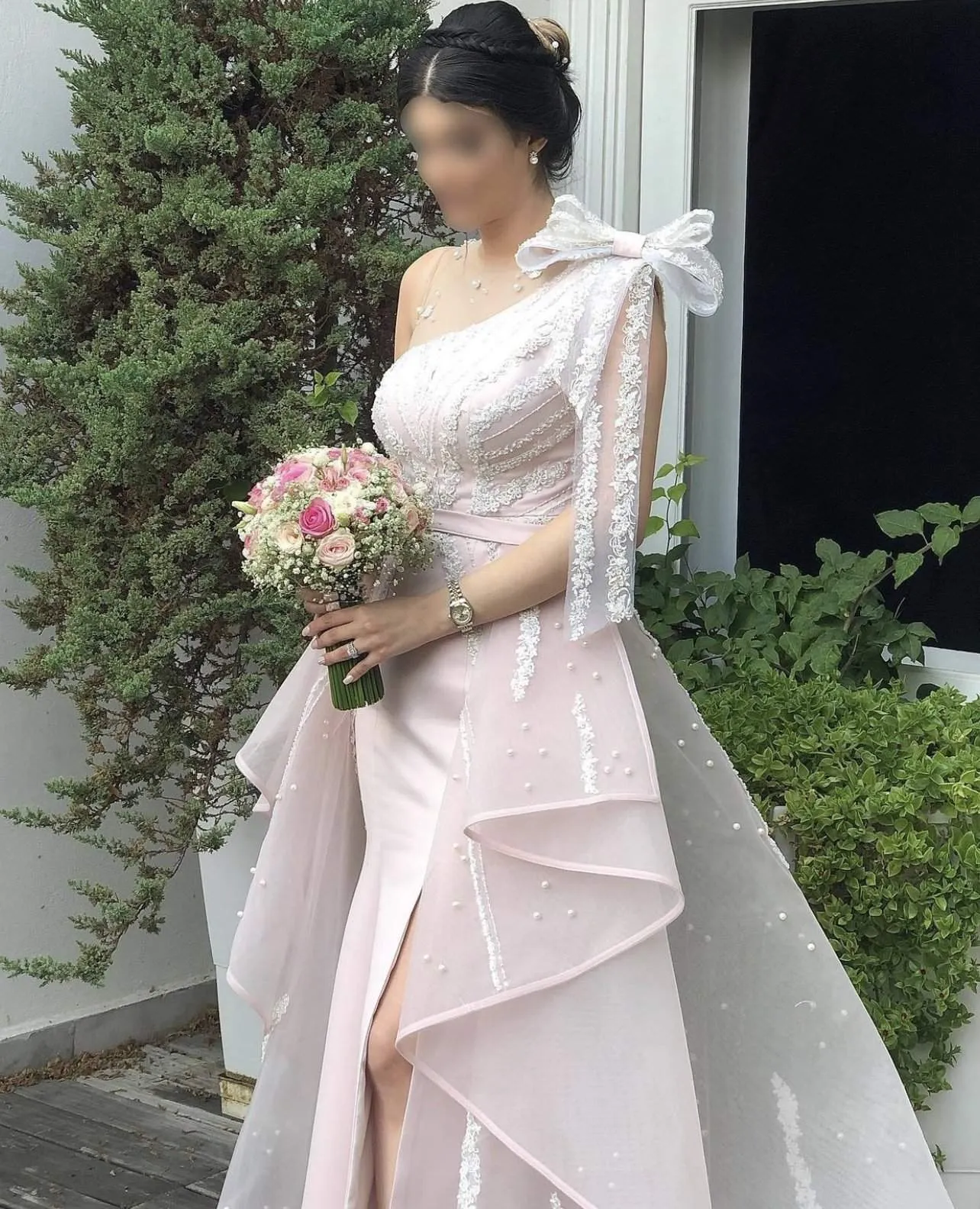 Light Pink Evening Dress Bow