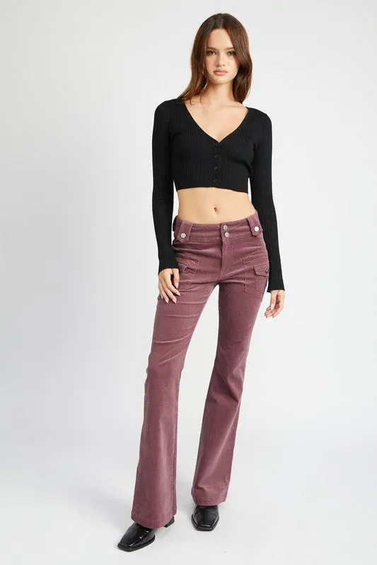 Low Rise Soft Corduroy Pants