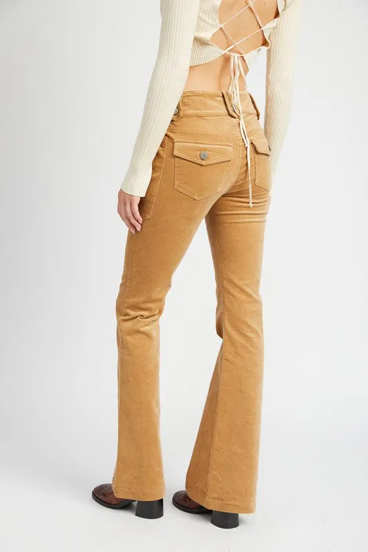 Low Rise Soft Corduroy Pants