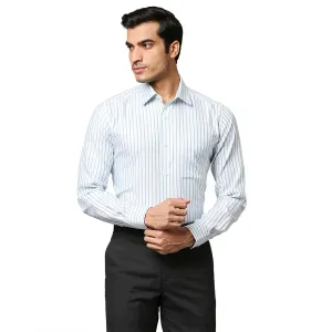 Men Petrol Contemporary Fit Stripe Cotton Shirts