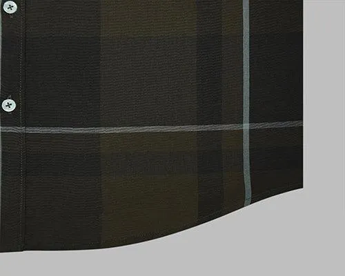 Men's 100% Cotton Big Checkered Full Sleeves Shirt (Brown)
