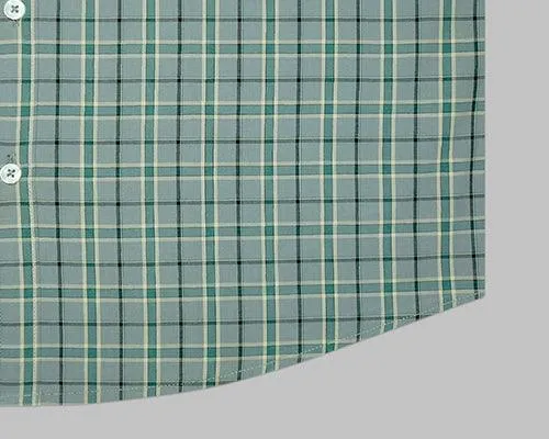 Men's 100% Cotton Dupplin Checkered Full Sleeves Shirt (Grey)