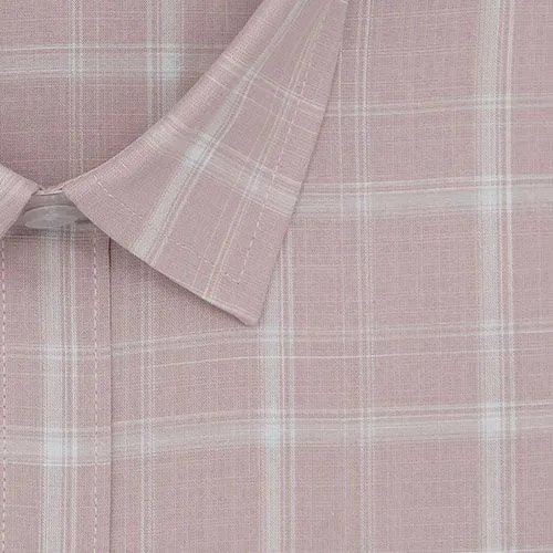 Men's 100% Cotton Plaid Checkered Half Sleeves Shirt (Rust)