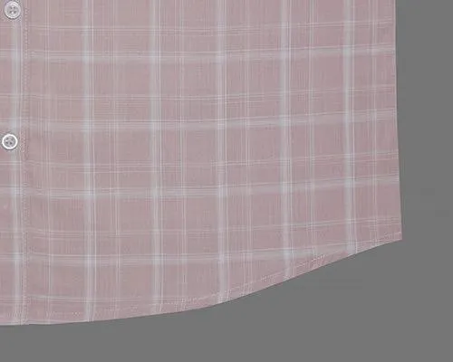 Men's 100% Cotton Plaid Checkered Half Sleeves Shirt (Rust)