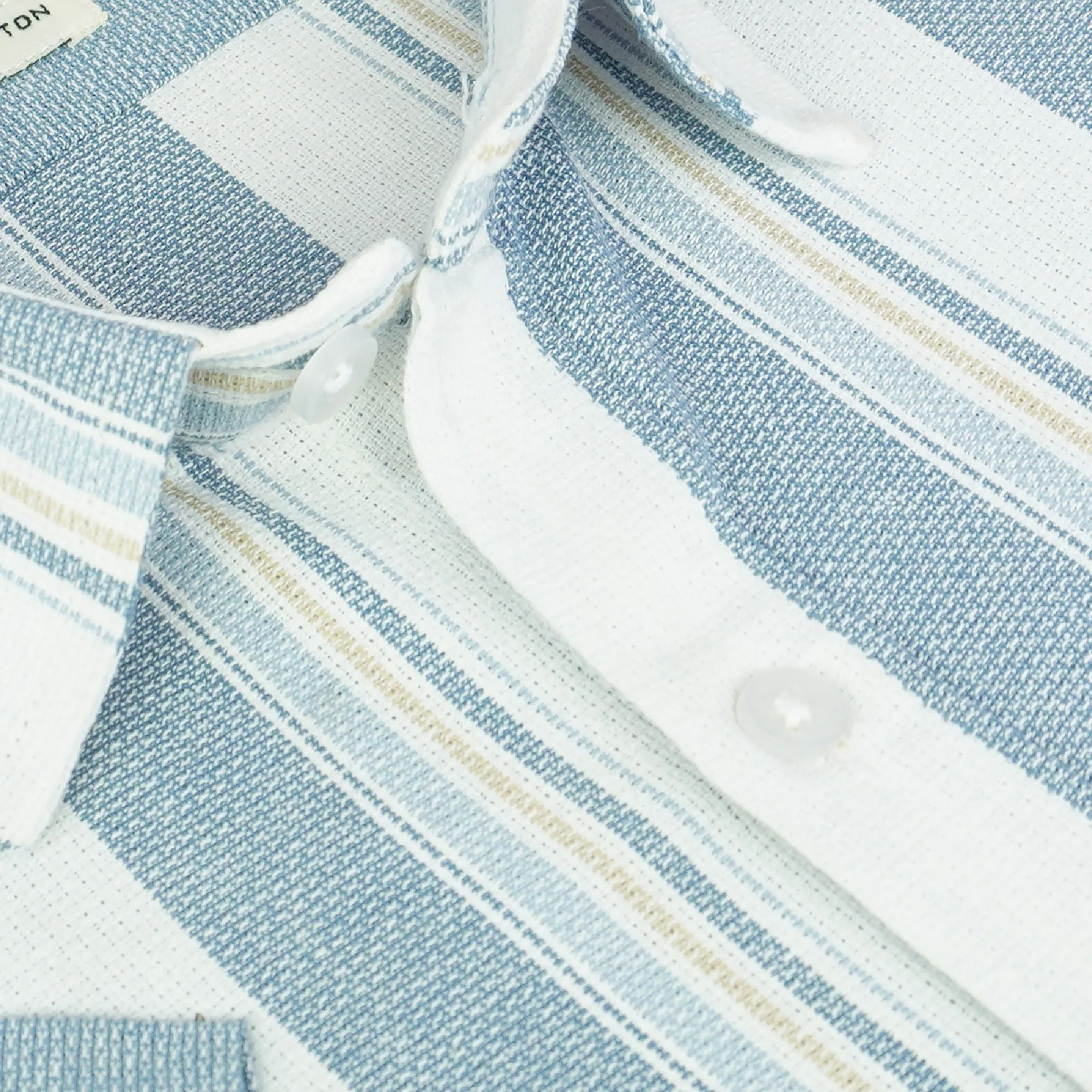 Men's 100% Cotton Striped Half Sleeves Shirt (Gold)