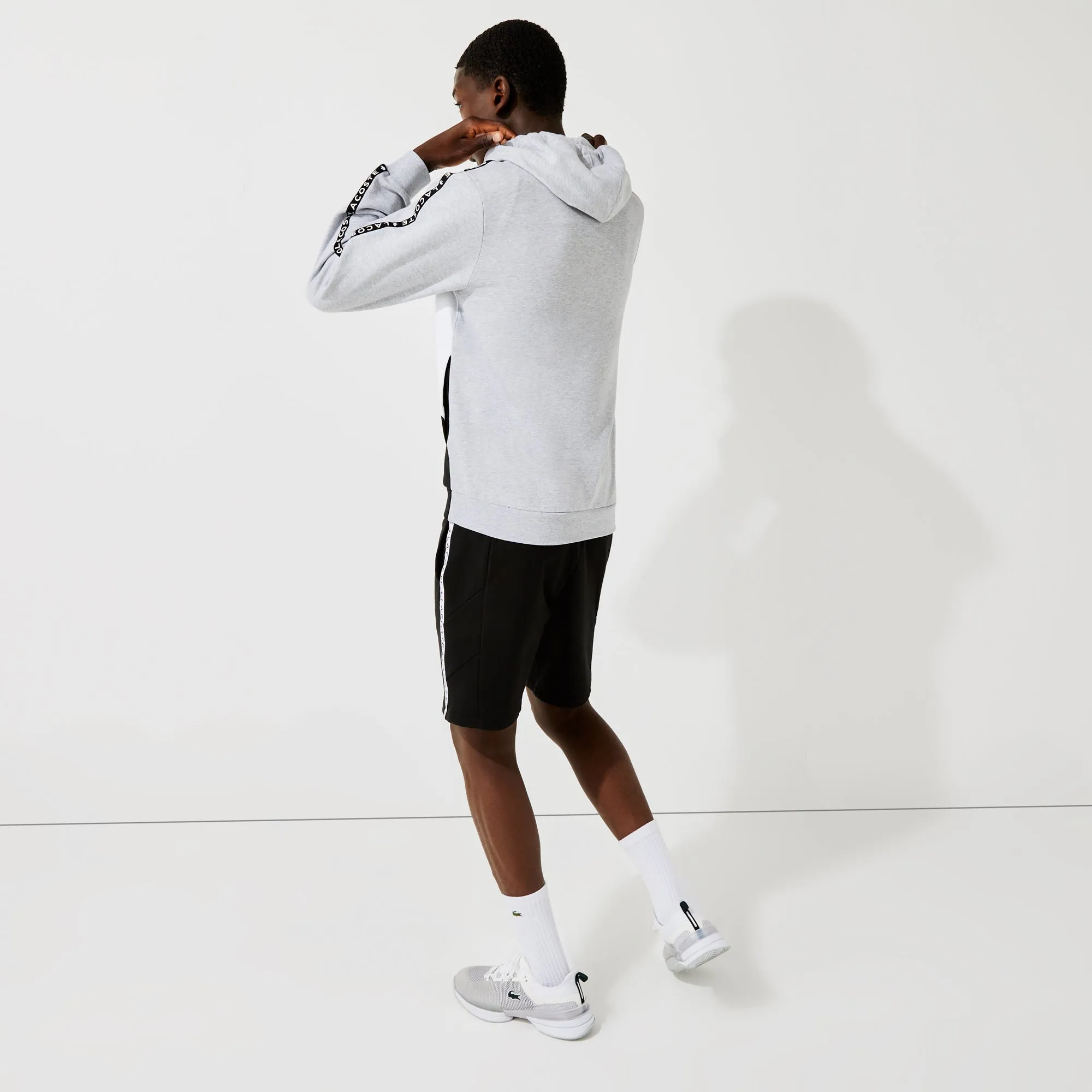 Men’S Hooded Colorblock Lettered Fleece Zip Sweatshirt - Sh6905