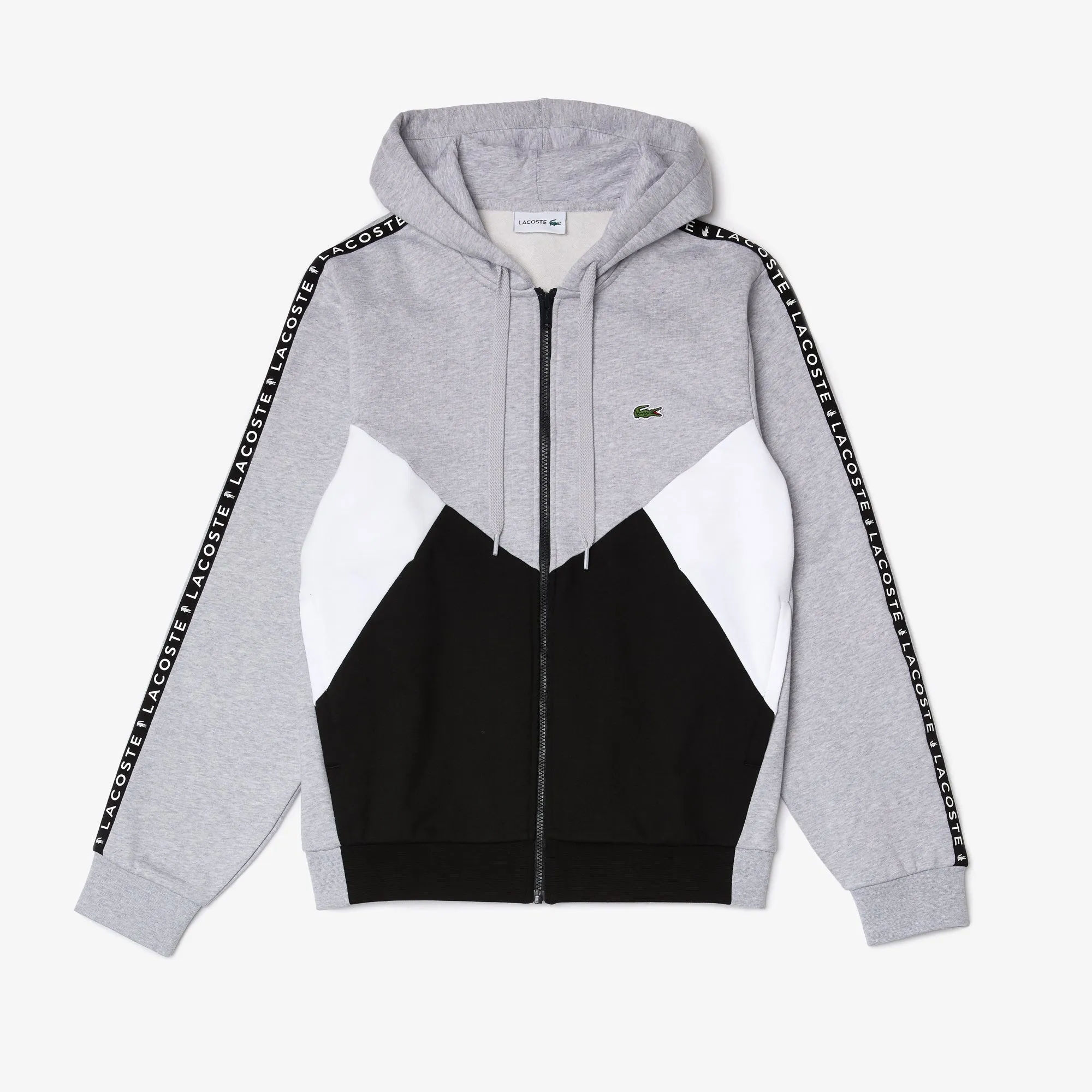 Men’S Hooded Colorblock Lettered Fleece Zip Sweatshirt - Sh6905