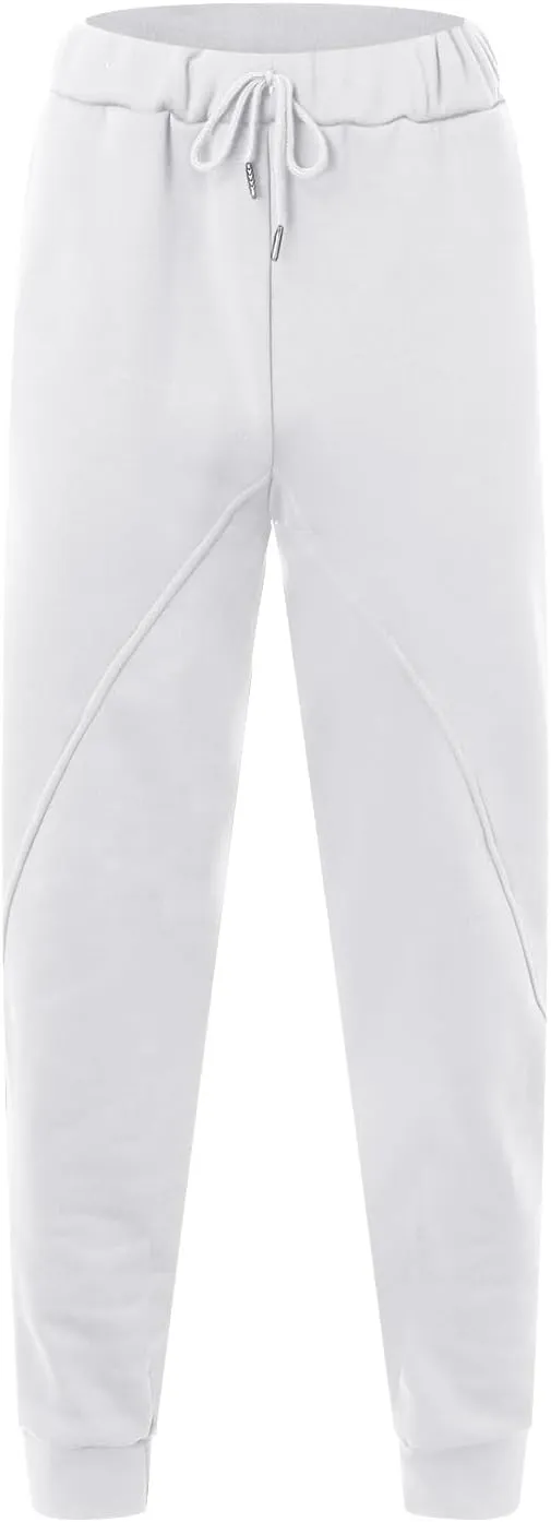 Mens Sweatpants with Pockets Big and Tall Athletic Drawstring Cargo Pants Hiking Outdoor Twill Track Jogging Sweatpants