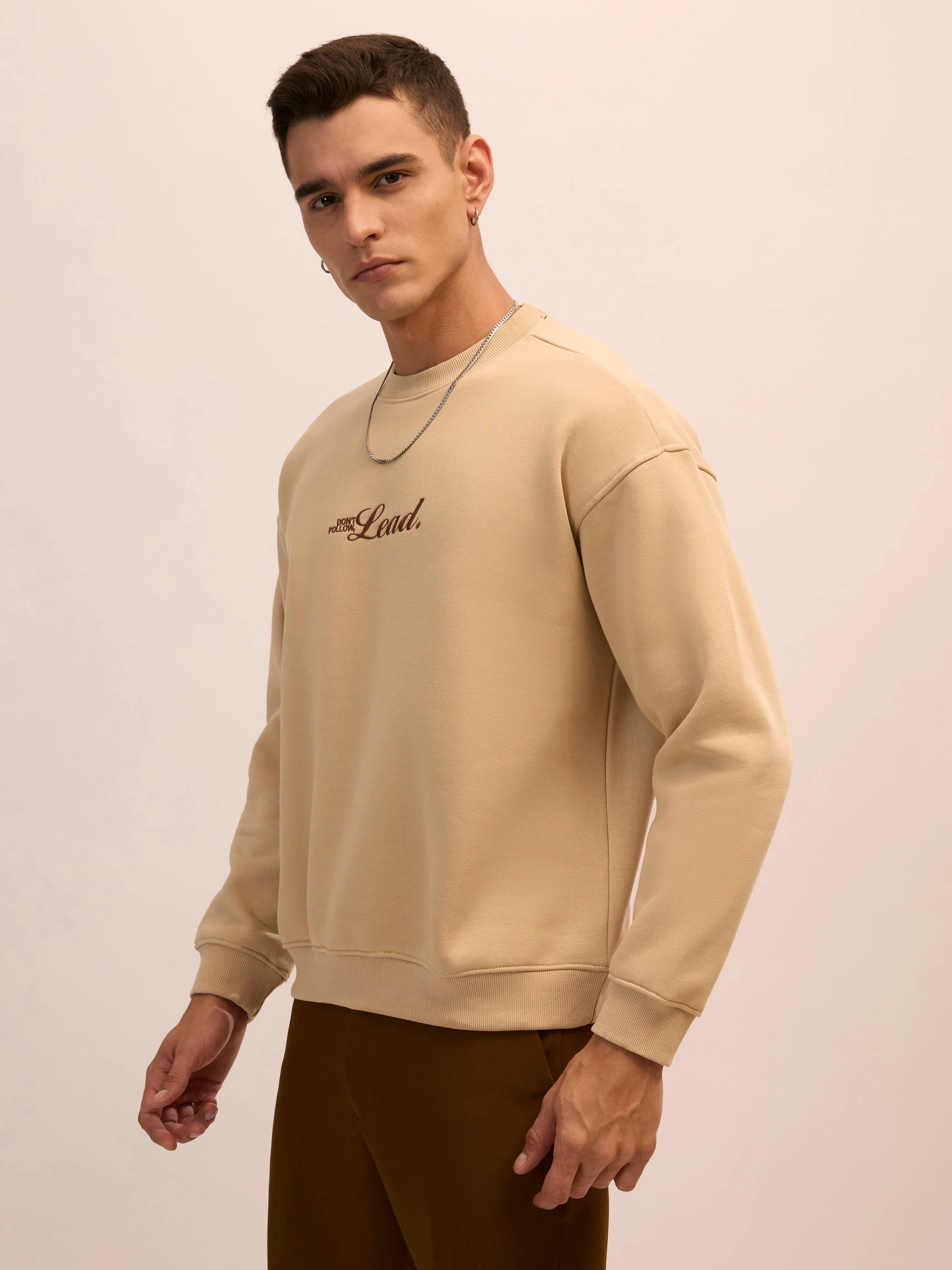 Nagant - Full Sleeve Fleeced Sweater Tee - Camel Beige