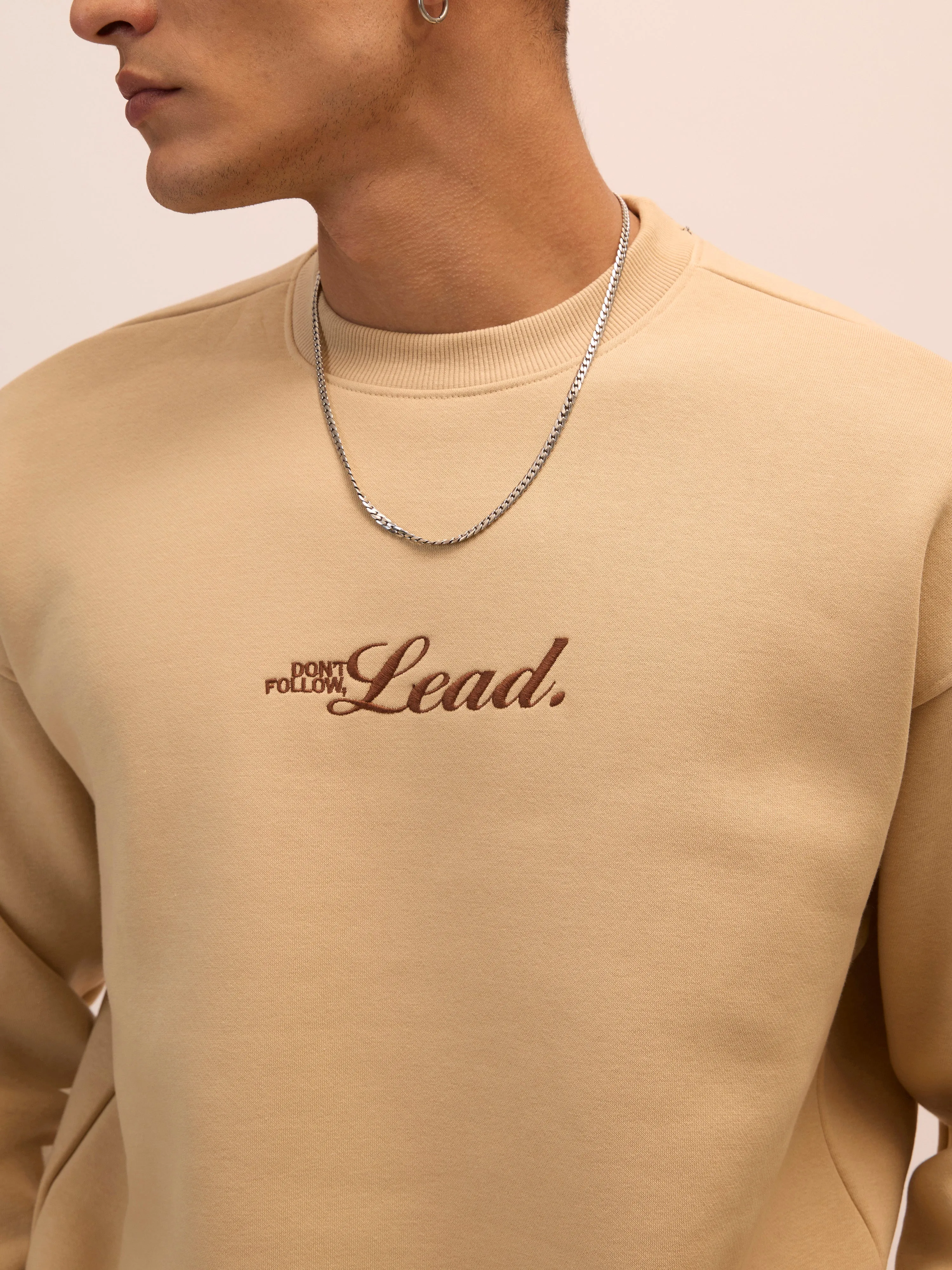 Nagant - Full Sleeve Fleeced Sweater Tee - Camel Beige