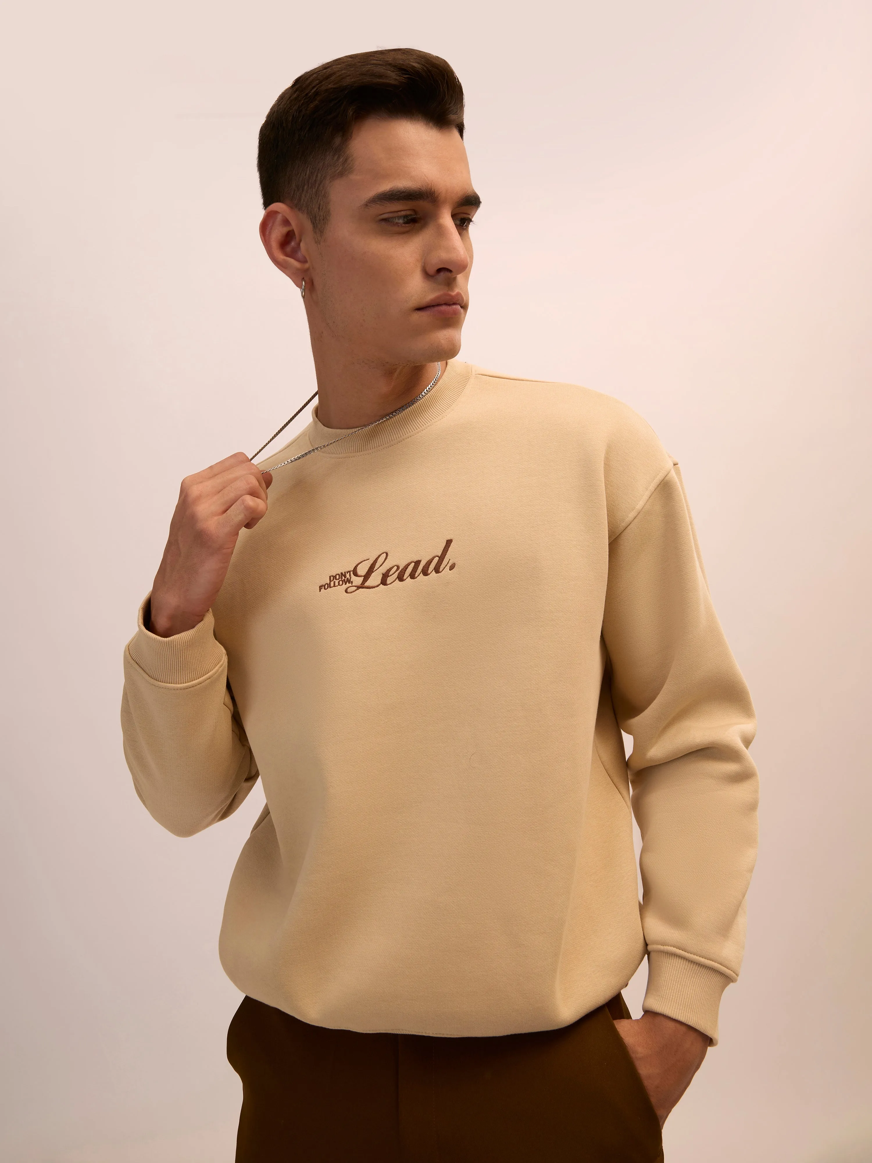 Nagant - Full Sleeve Fleeced Sweater Tee - Camel Beige