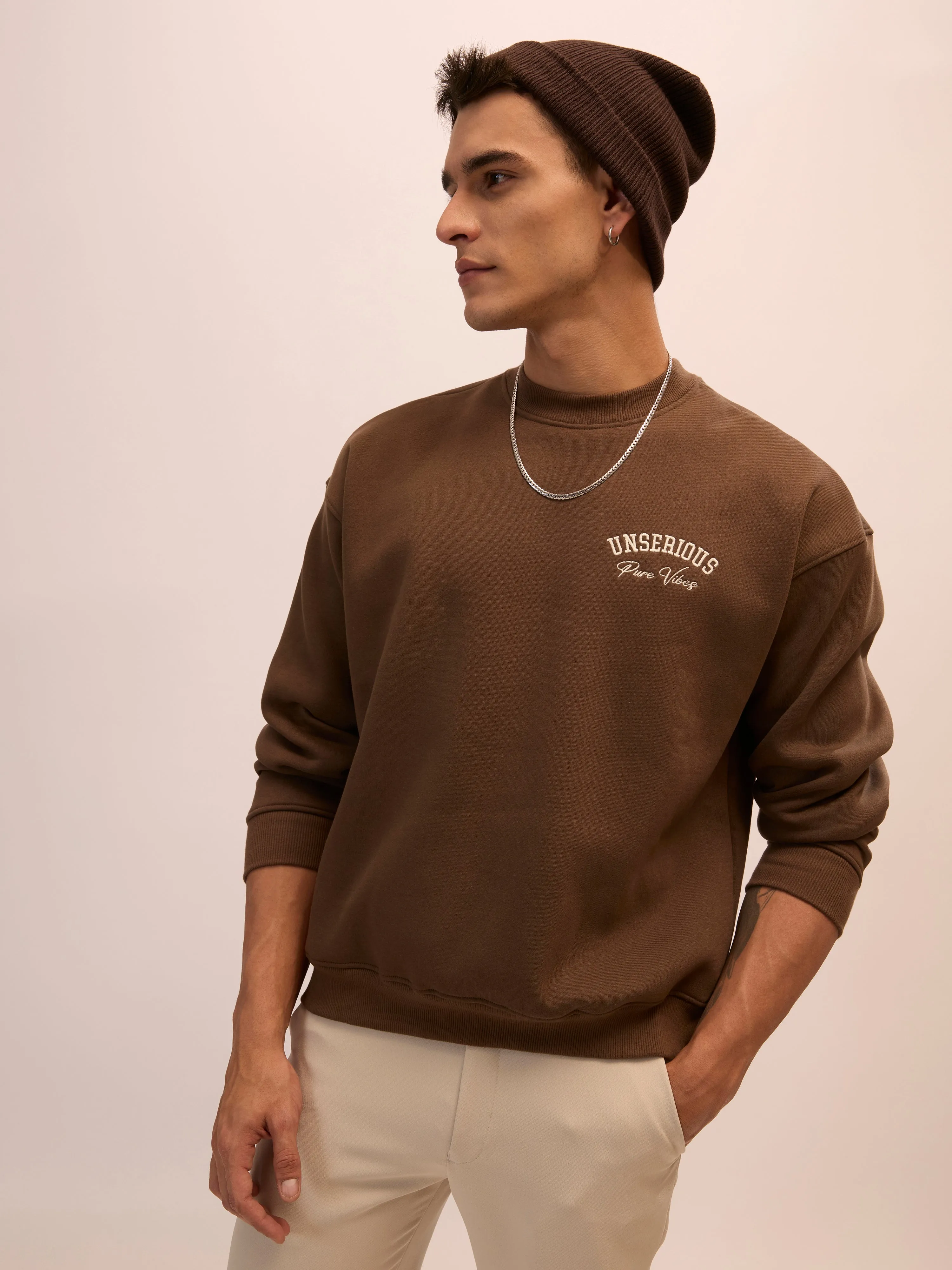 Nagant - Full Sleeve Fleeced Sweater Tee - Chocolate