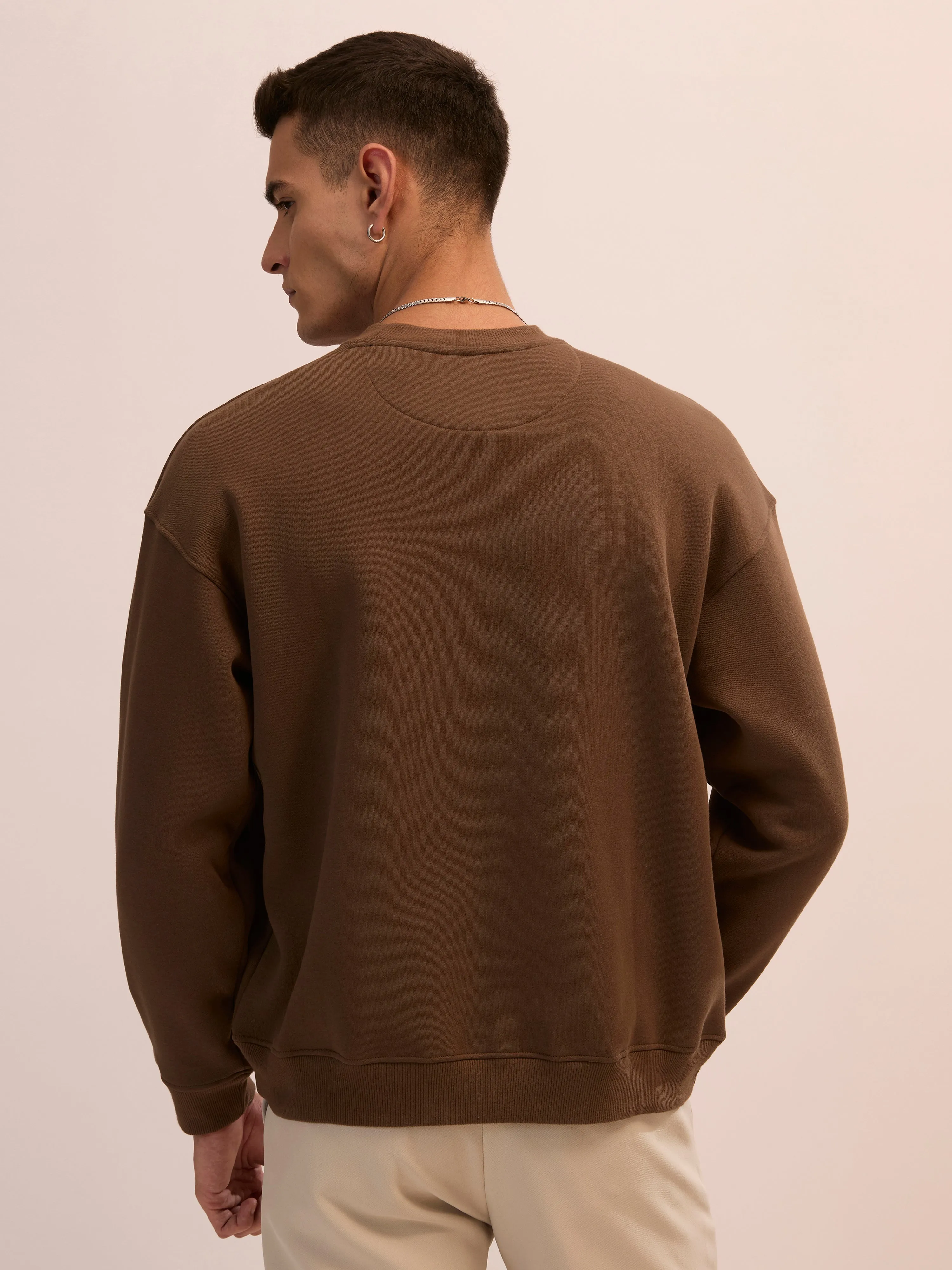 Nagant - Full Sleeve Fleeced Sweater Tee - Chocolate