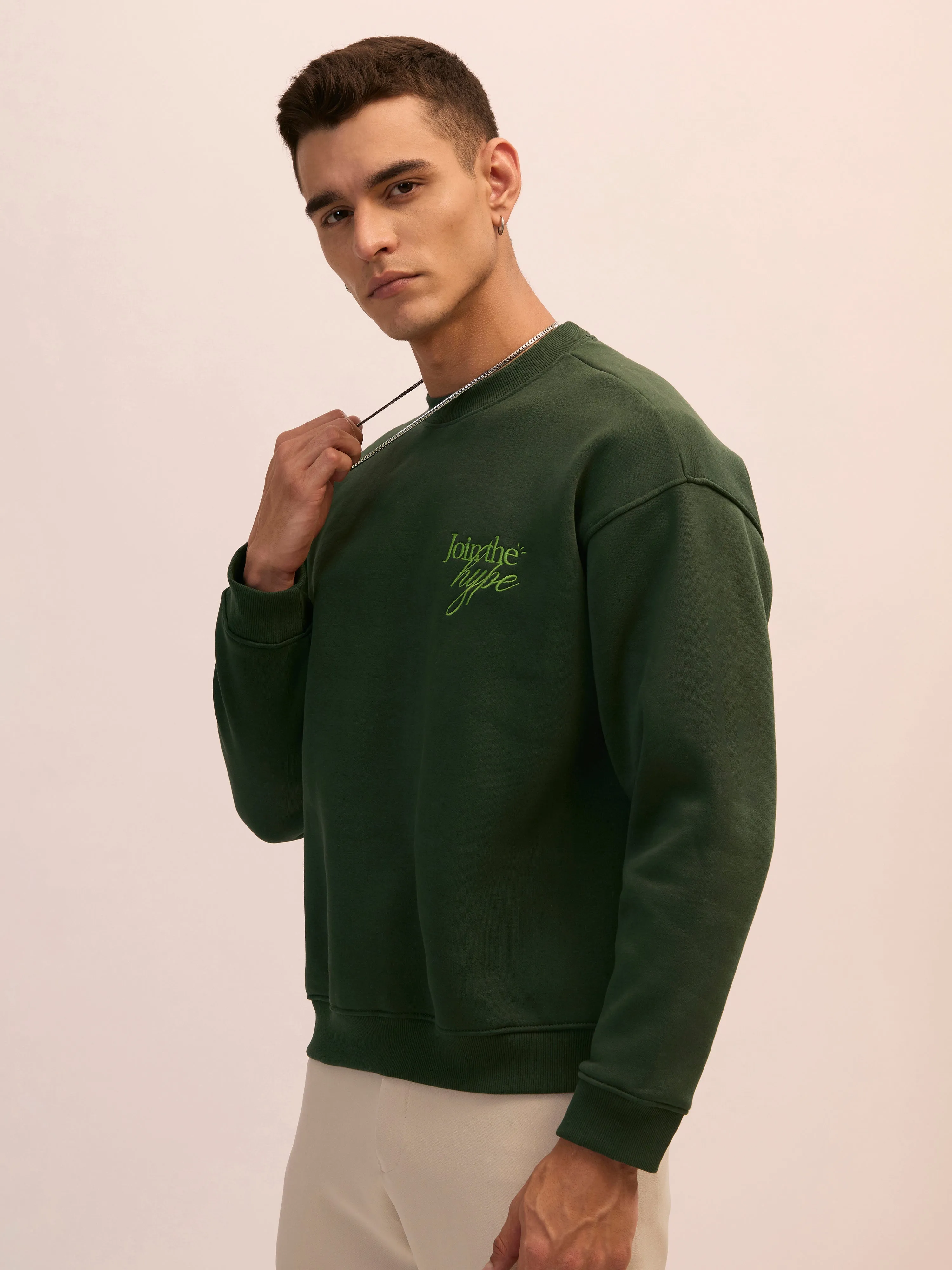 Nagant - Full Sleeve Fleeced Sweater Tee - Forest Green