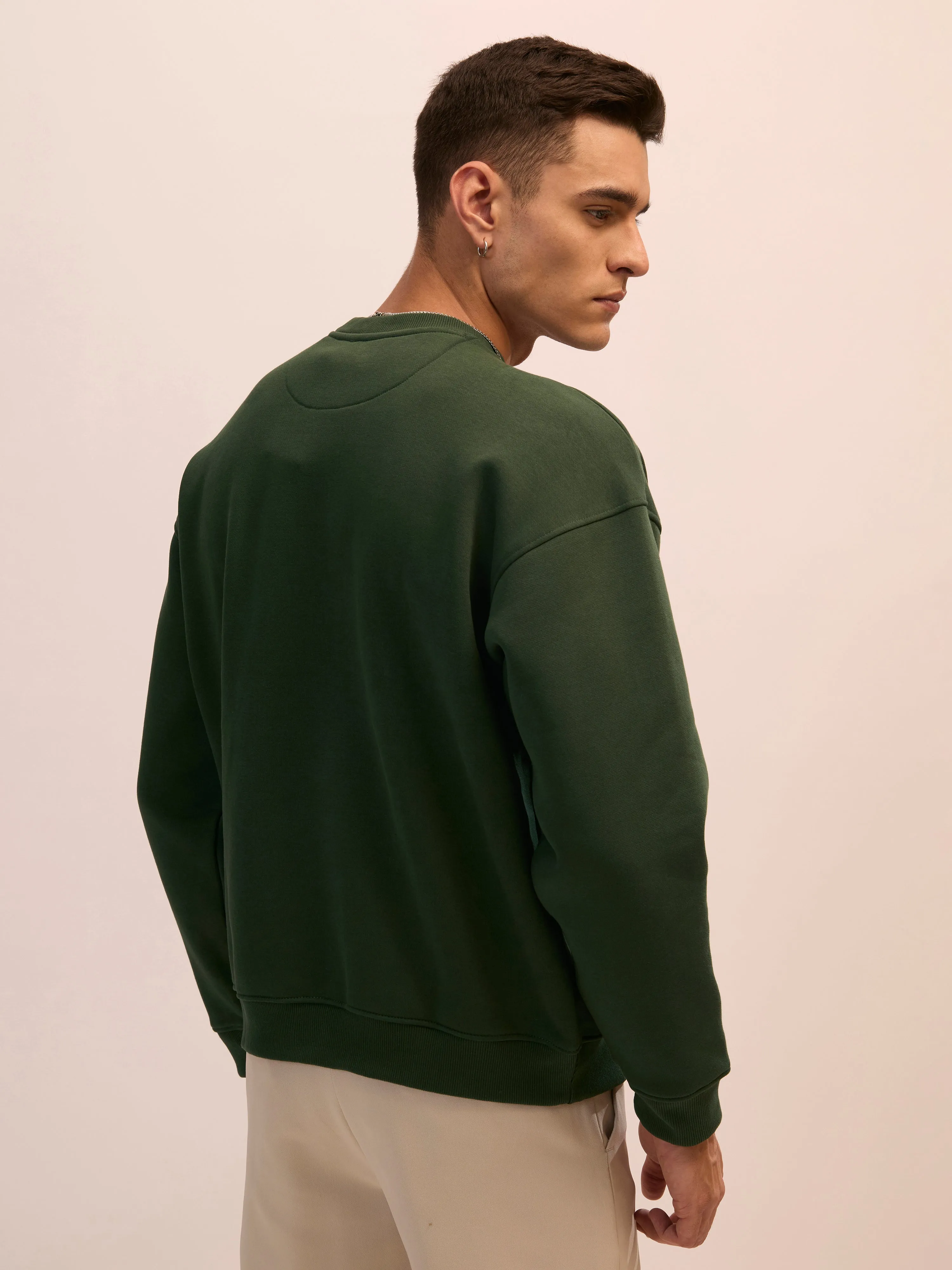 Nagant - Full Sleeve Fleeced Sweater Tee - Forest Green