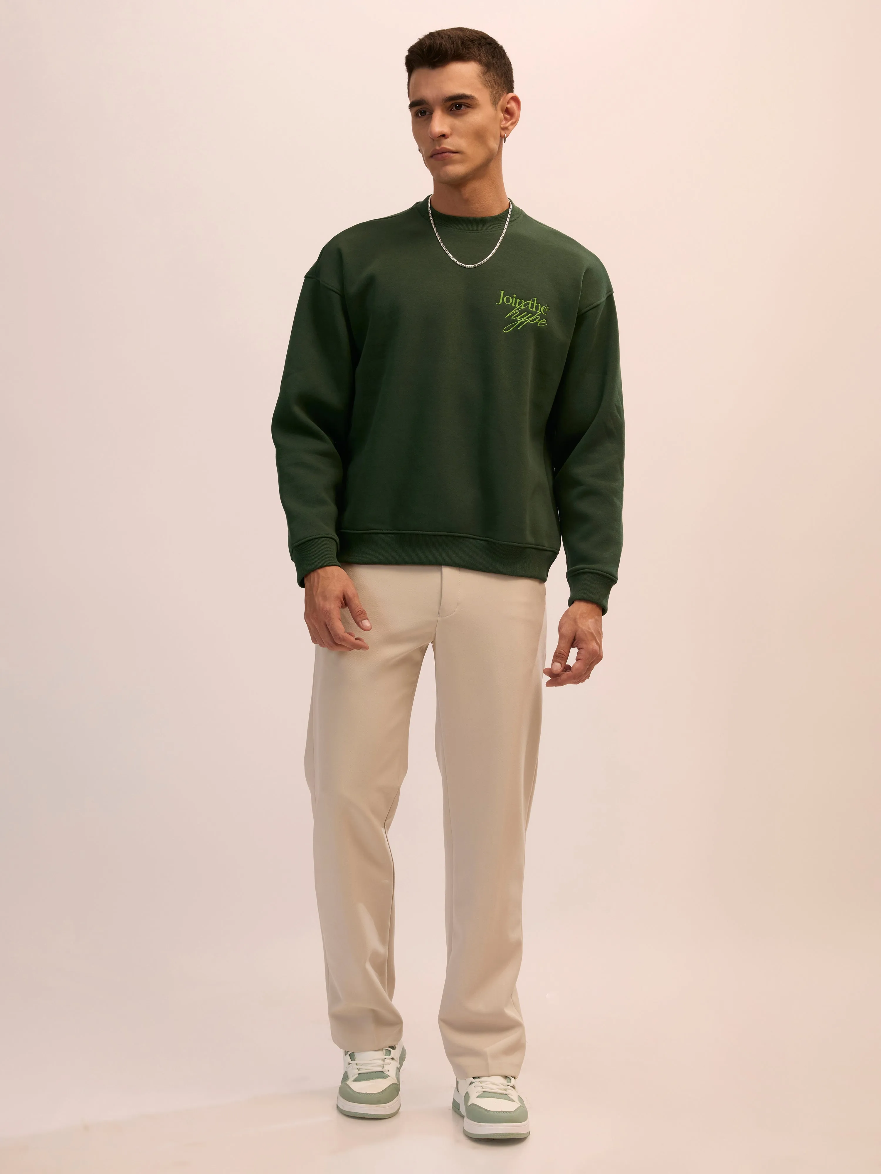 Nagant - Full Sleeve Fleeced Sweater Tee - Forest Green
