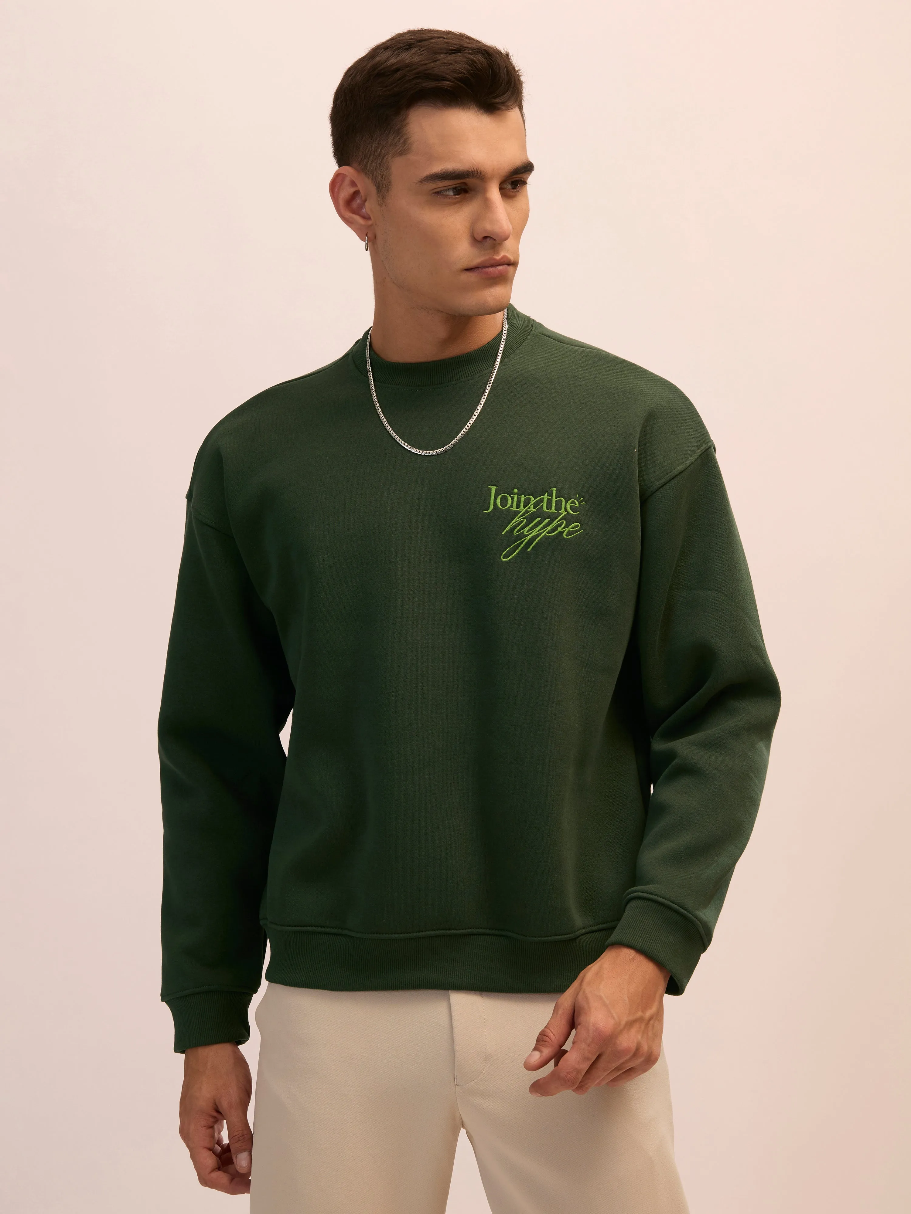 Nagant - Full Sleeve Fleeced Sweater Tee - Forest Green