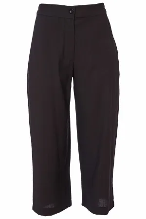 Naya NAS25300 Black Wide Leg Crinkle Trousers