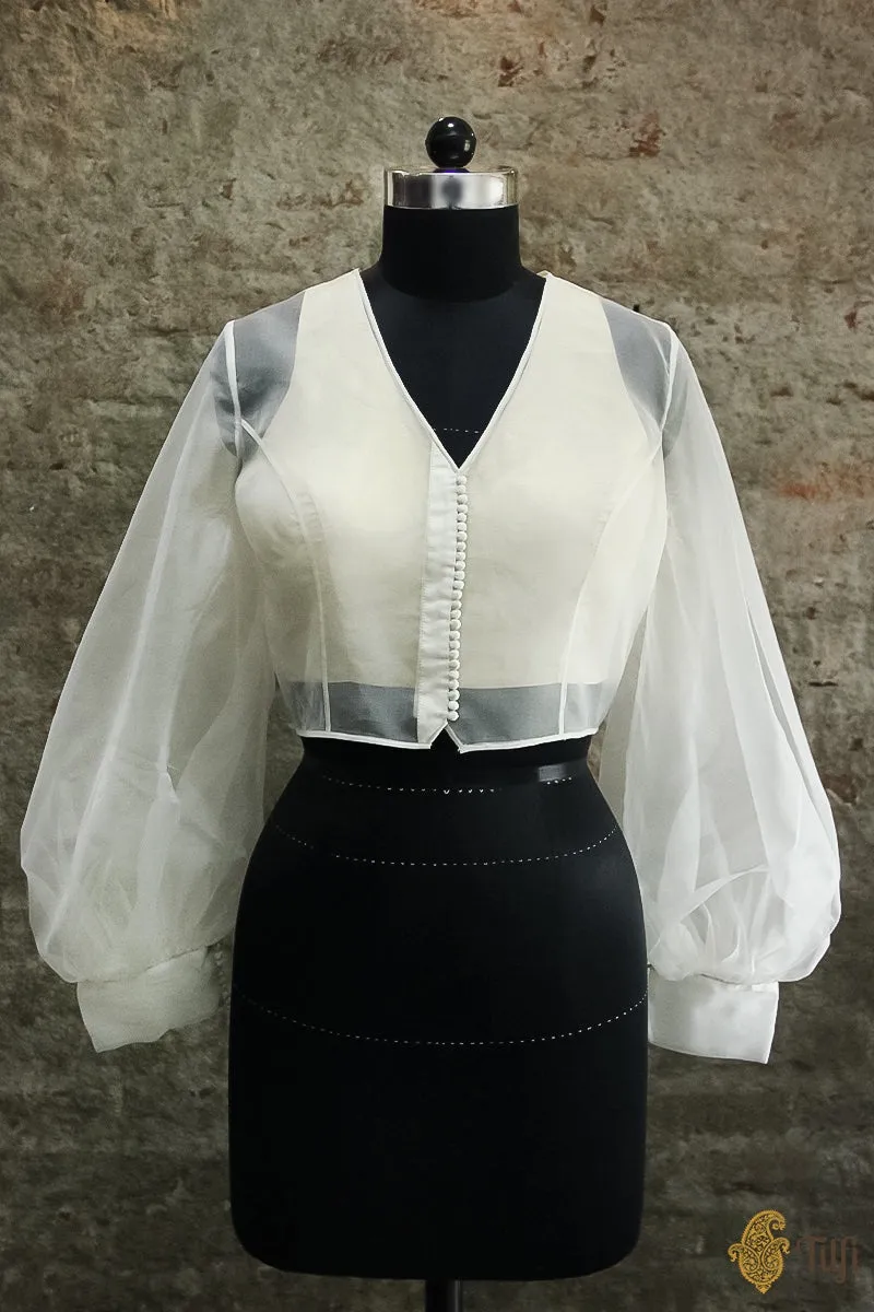 Off-White Organza Sleeves Blouse