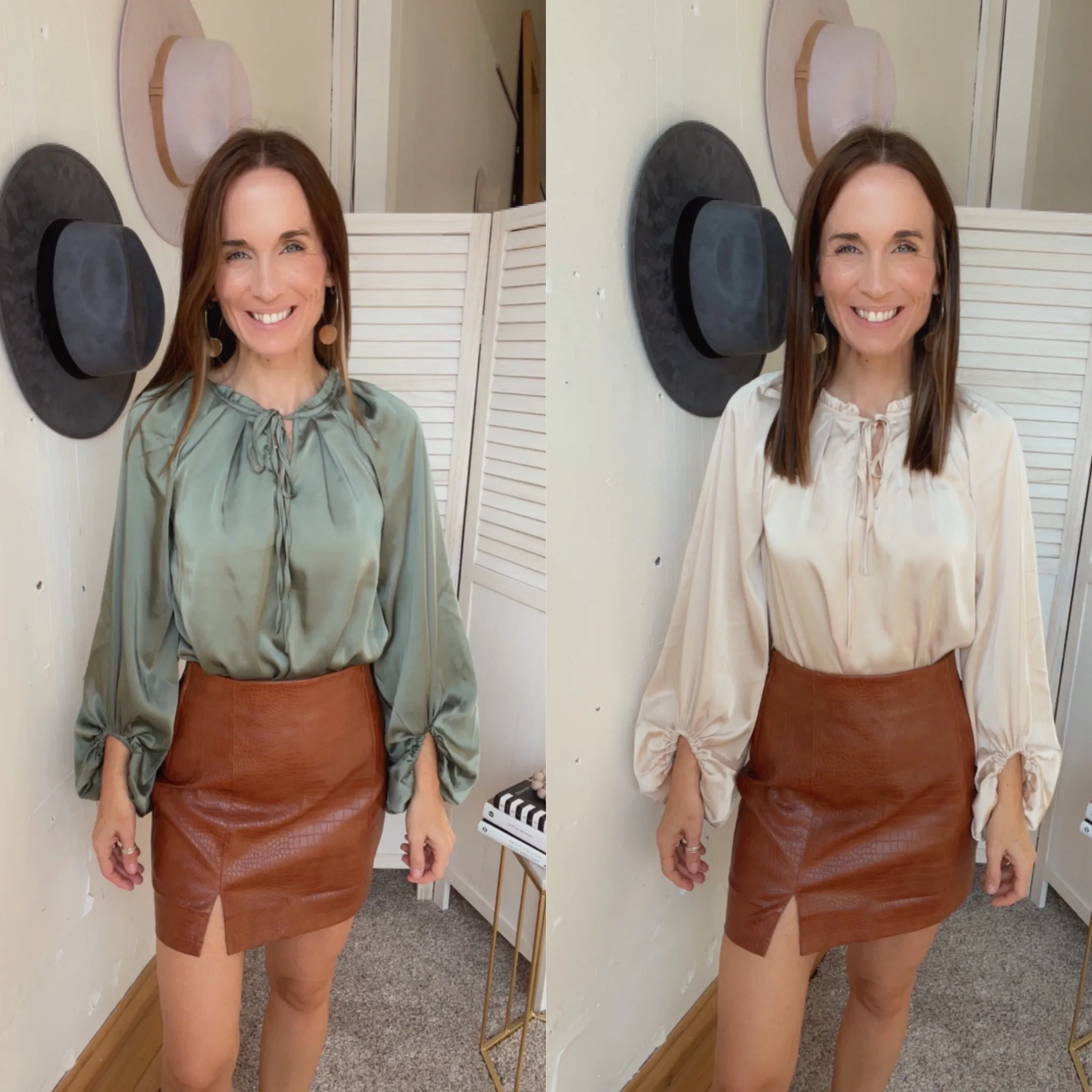Out for Brunch Satin Blouse