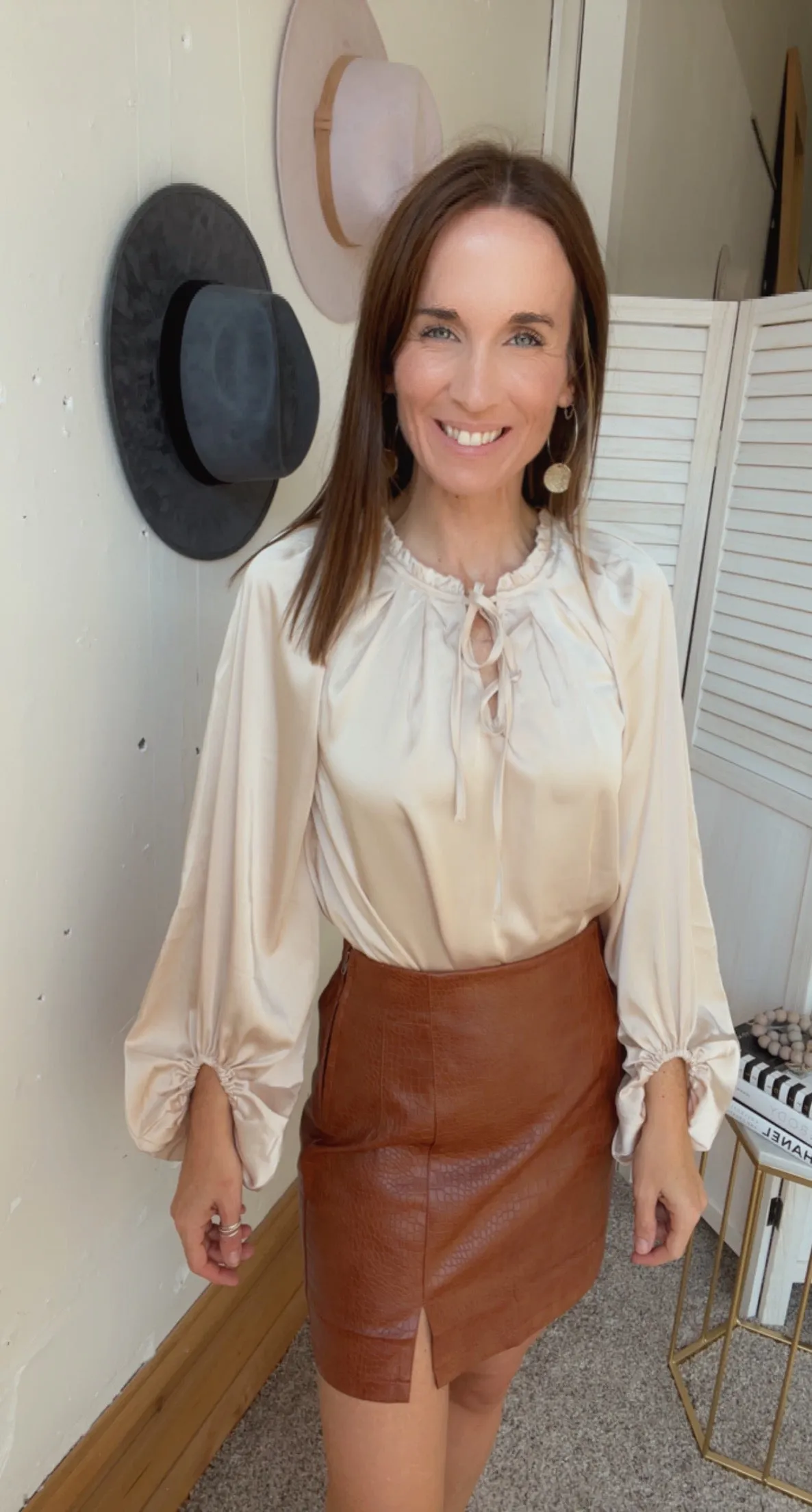 Out for Brunch Satin Blouse