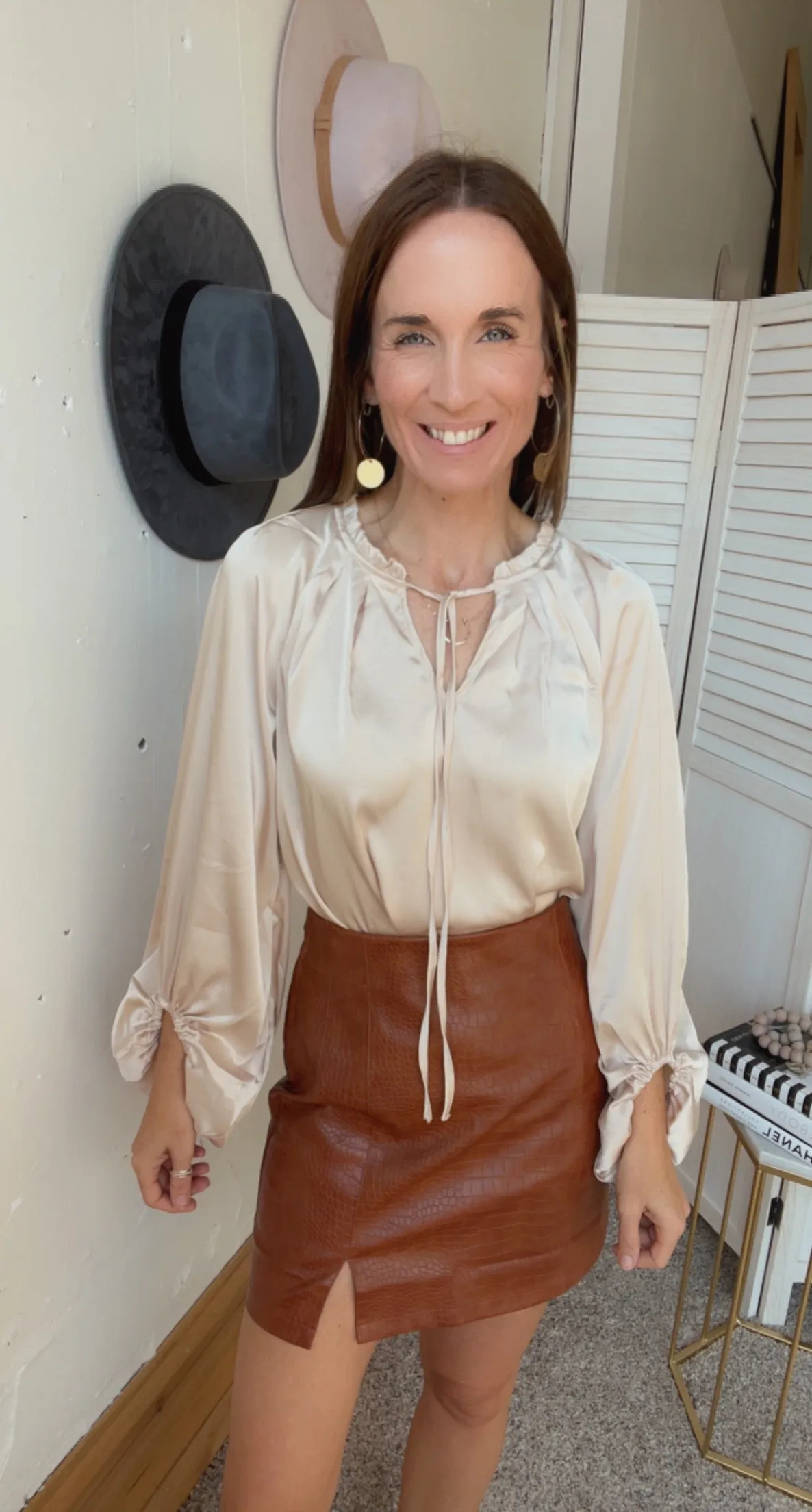Out for Brunch Satin Blouse