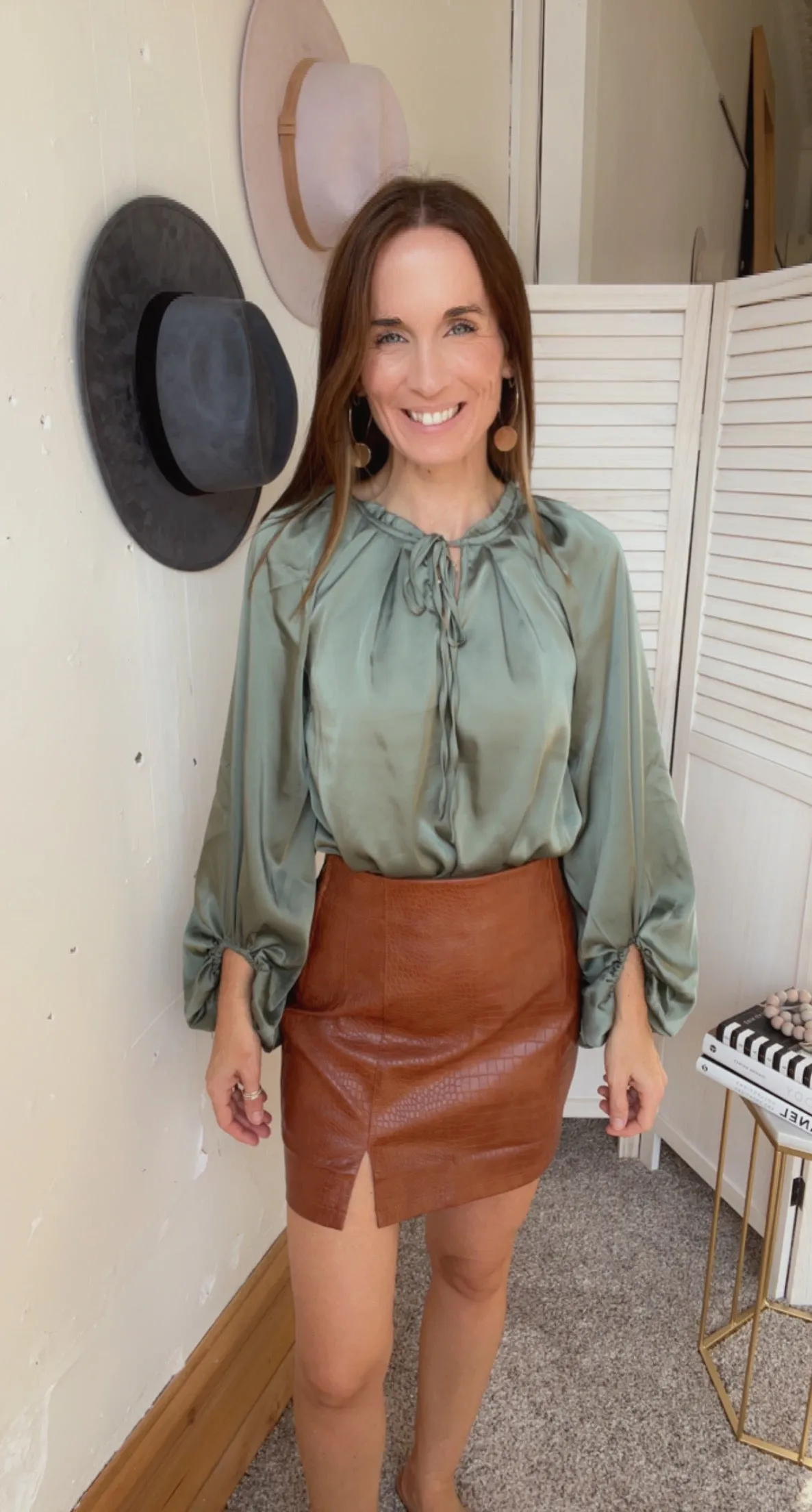 Out for Brunch Satin Blouse