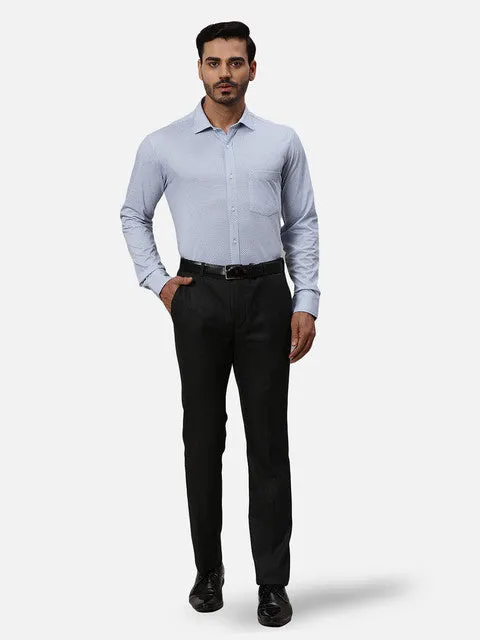 Park Avenue Men Blue Printed Slim Fit Cotton Blend Formal Shirts