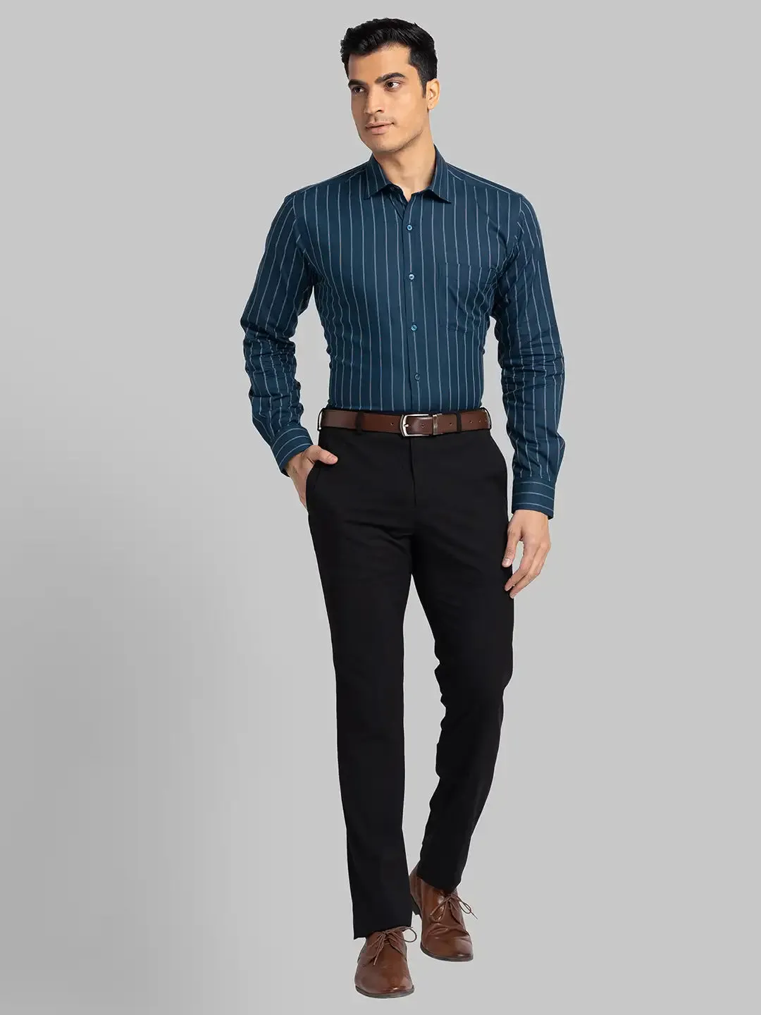 Park Avenue Men Blue Slim Fit Cotton Shirts